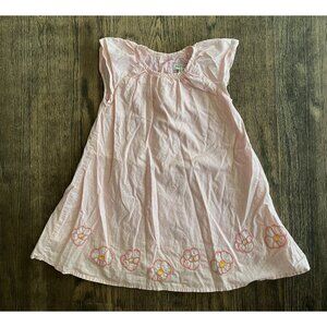Kenzo Girls Floral Flower Embroidery Pink Dress Sleeveless Size 2A